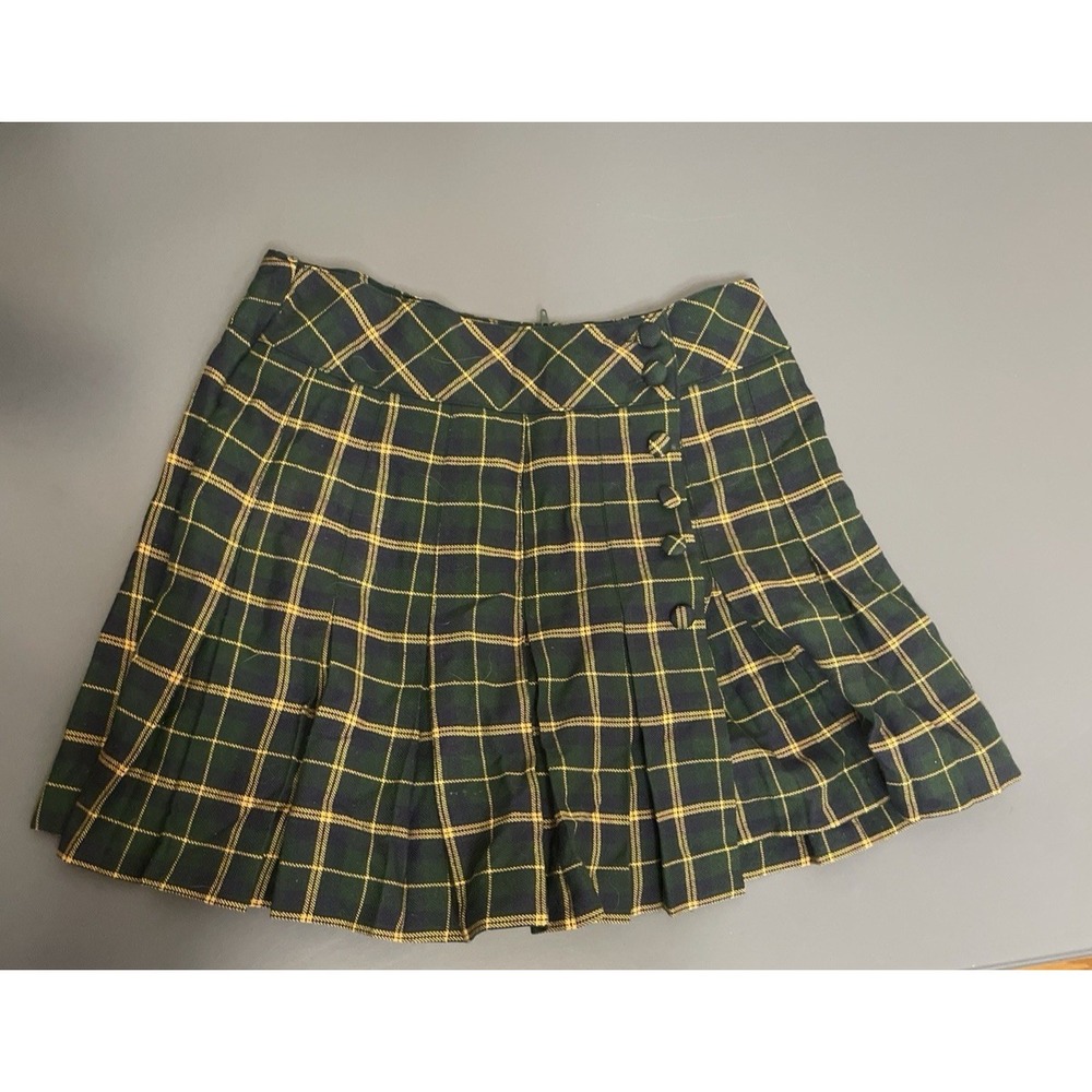 Vintage Y2K Limited Too Mini Skirt Skort Girls Size 14 Green Blue Yellow Pleated